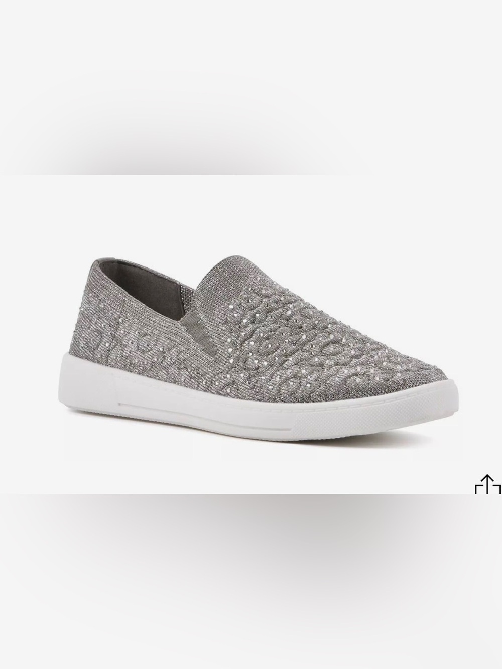 White Mountain Sparkle Slip-On Sneakers - Silver